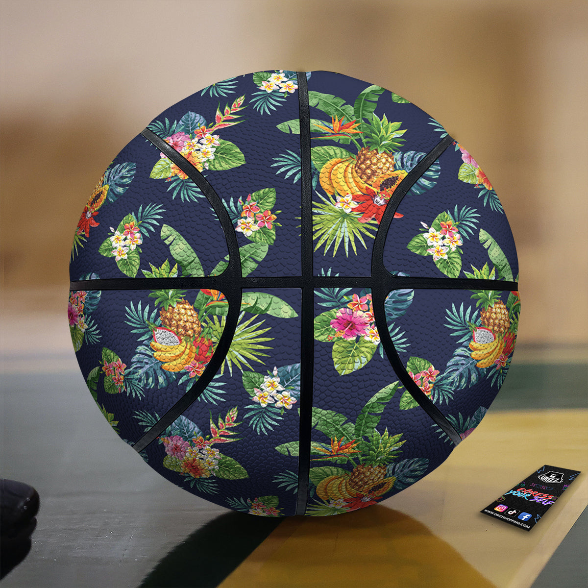 Fruits Tropical Vintage Print Pattern Basketball-grizzshop