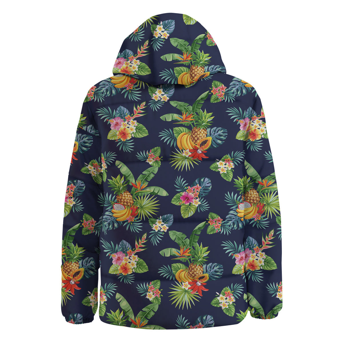 Fruits Tropical Vintage Print Pattern Down Jacket-grizzshop