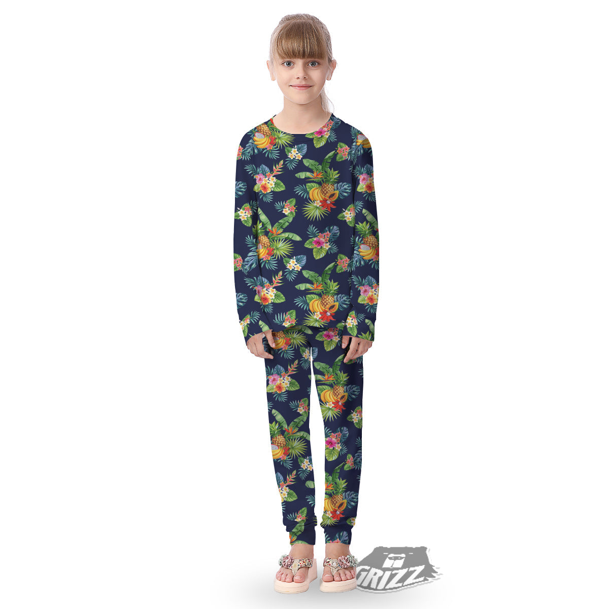 Fruits Tropical Vintage Print Pattern Kid's Pajamas-grizzshop