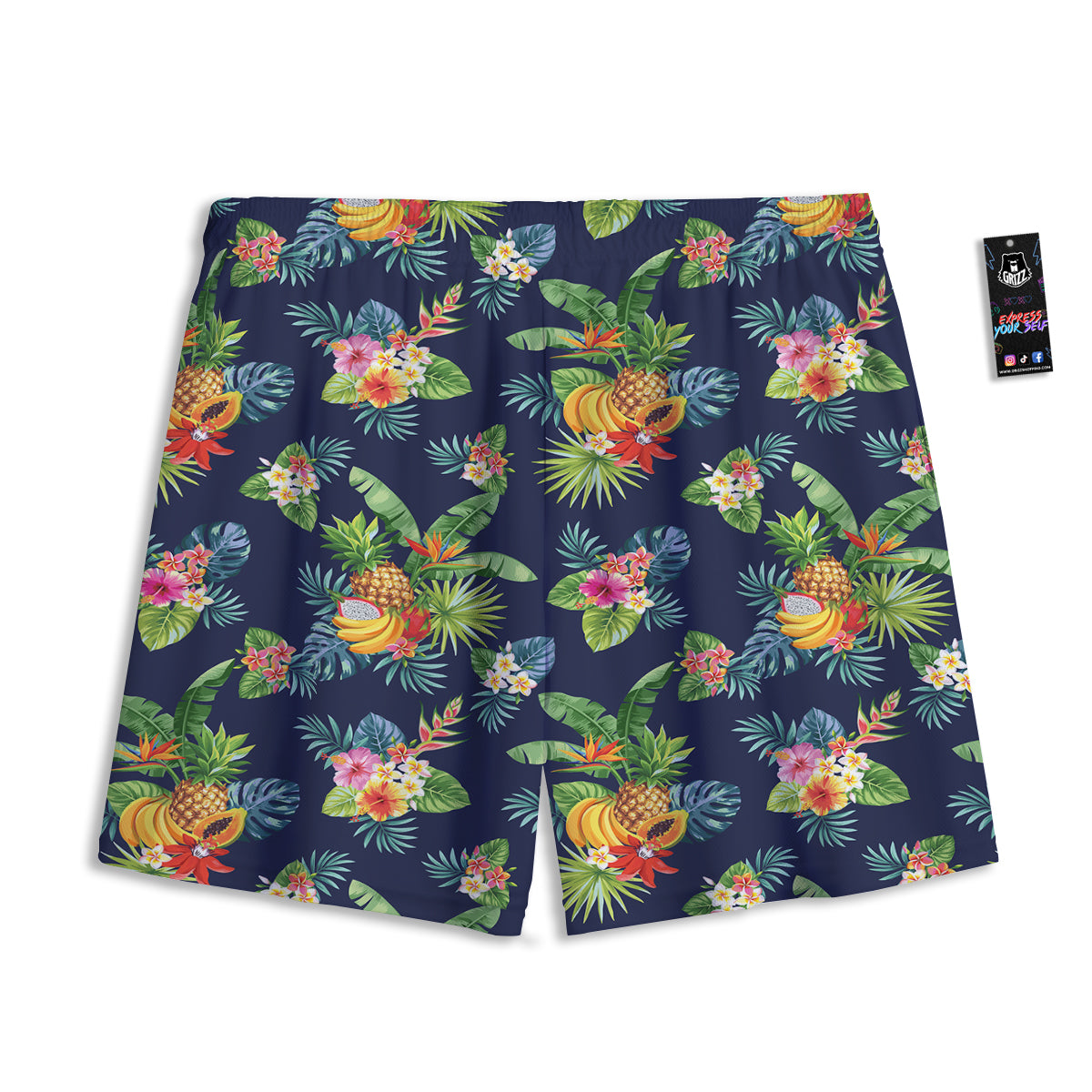 Fruits Tropical Vintage Print Pattern Mesh Shorts-grizzshop