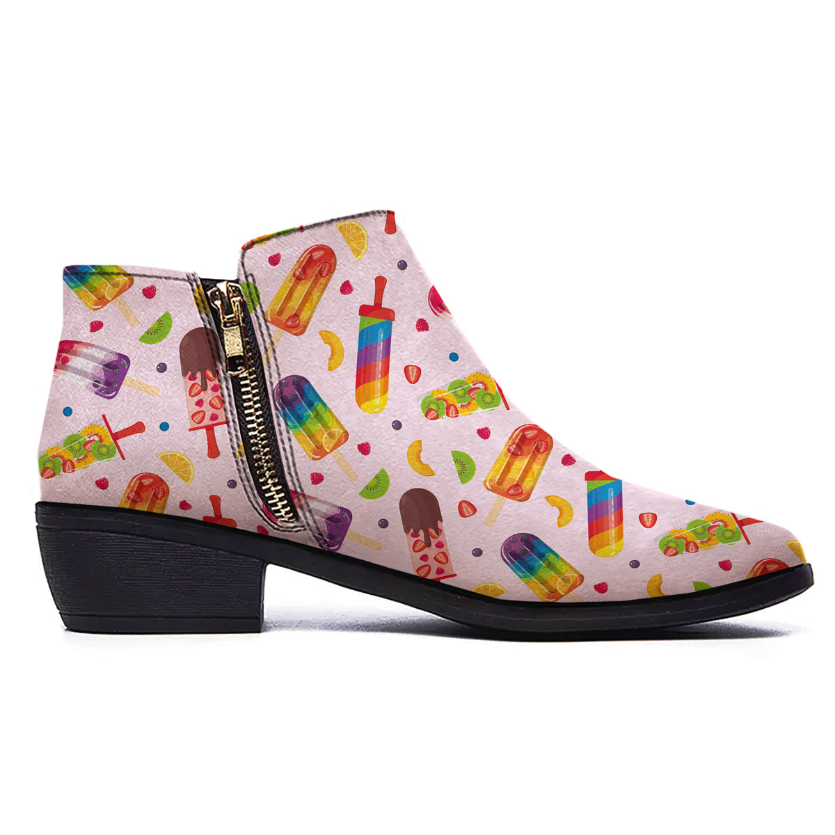 Fruity Ice Cream Print Pattern Ankle Boots-grizzshop
