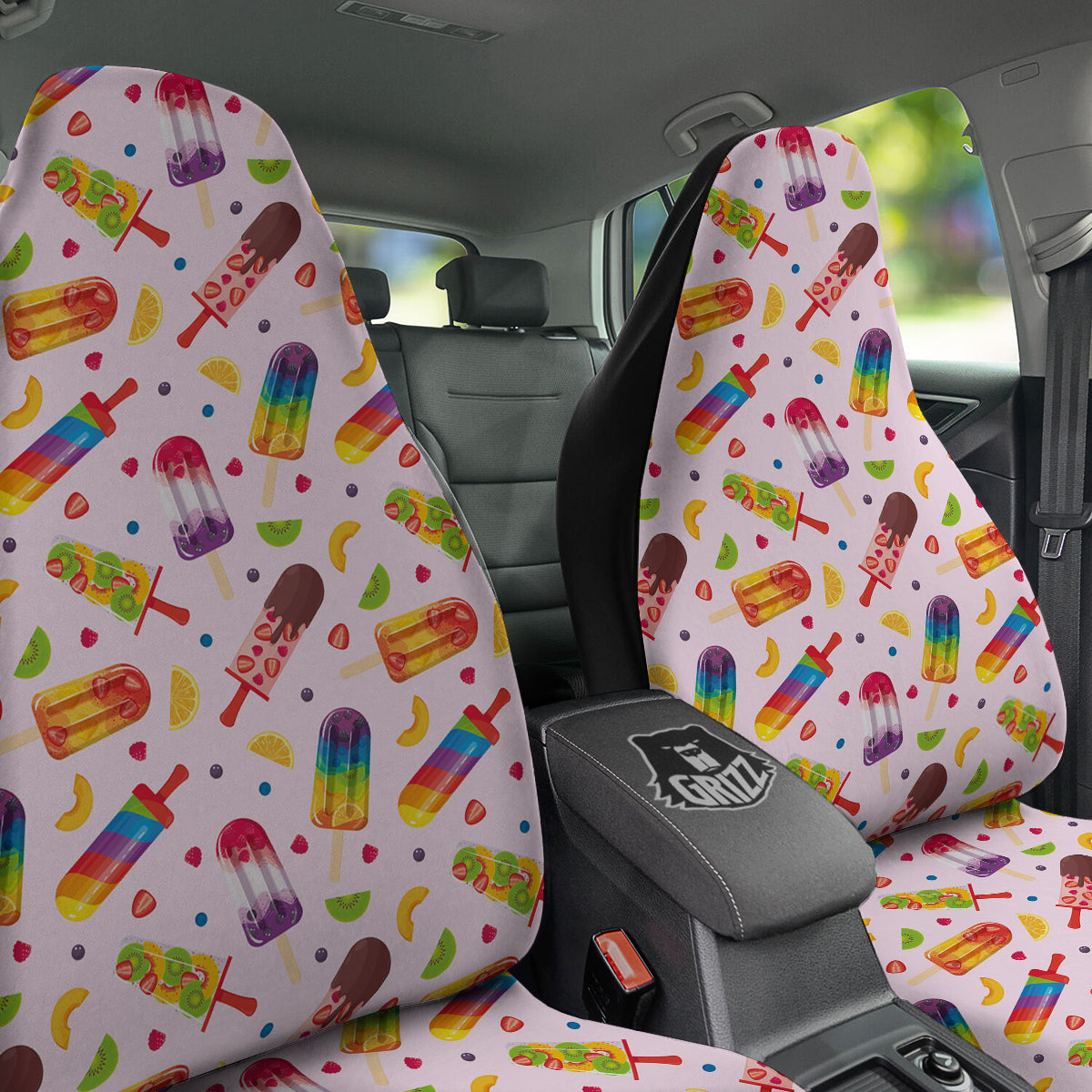 Fruity Ice Cream Print Pattern Car Seat Covers-grizzshop