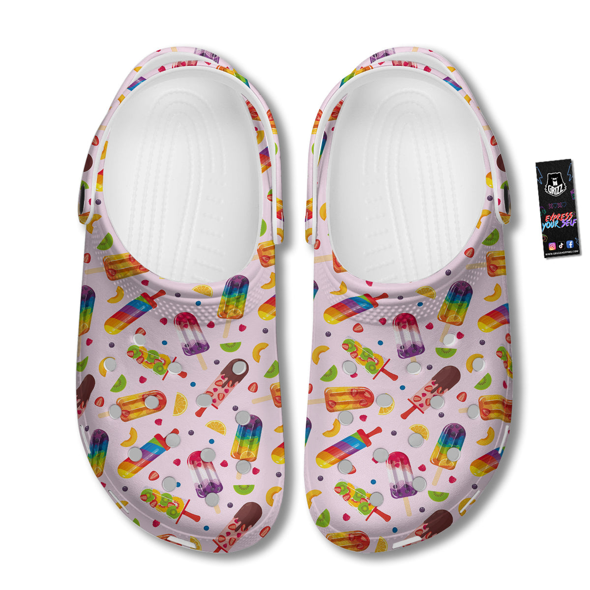 Fruity Ice Cream Print Pattern Clog-grizzshop