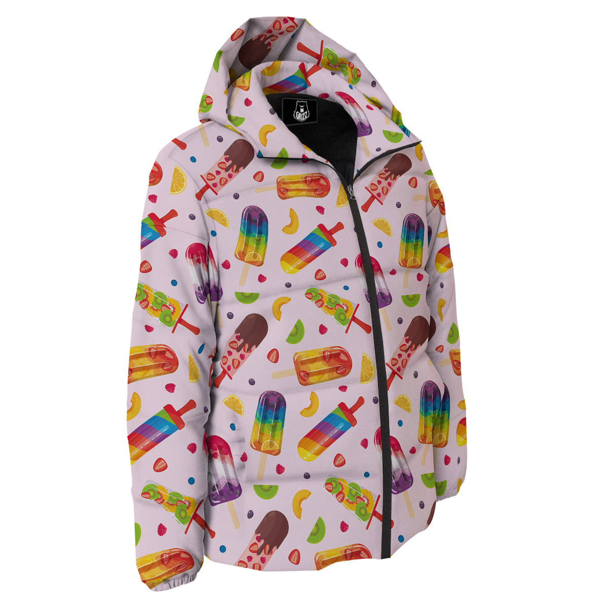 Fruity Ice Cream Print Pattern Down Jacket-grizzshop