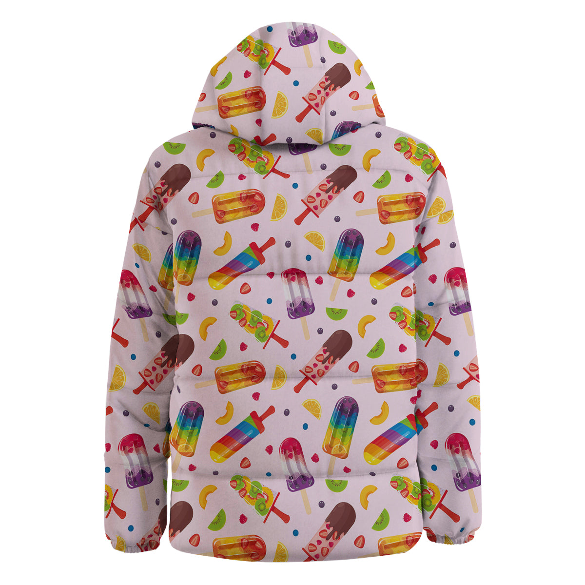 Fruity Ice Cream Print Pattern Down Jacket-grizzshop