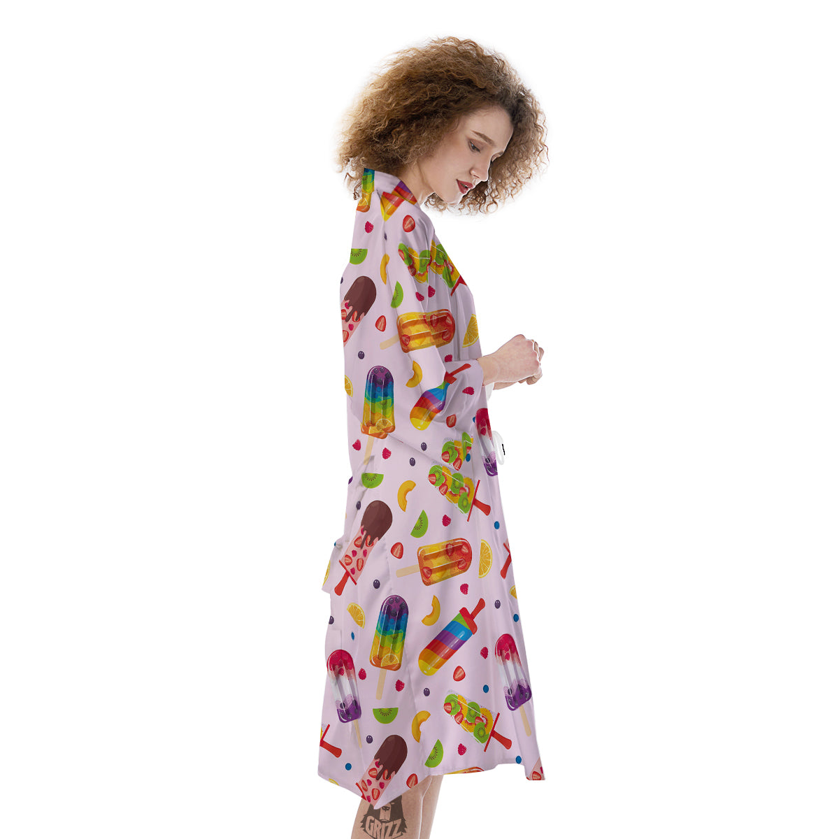 Fruity Ice Cream Print Pattern Kimono-grizzshop