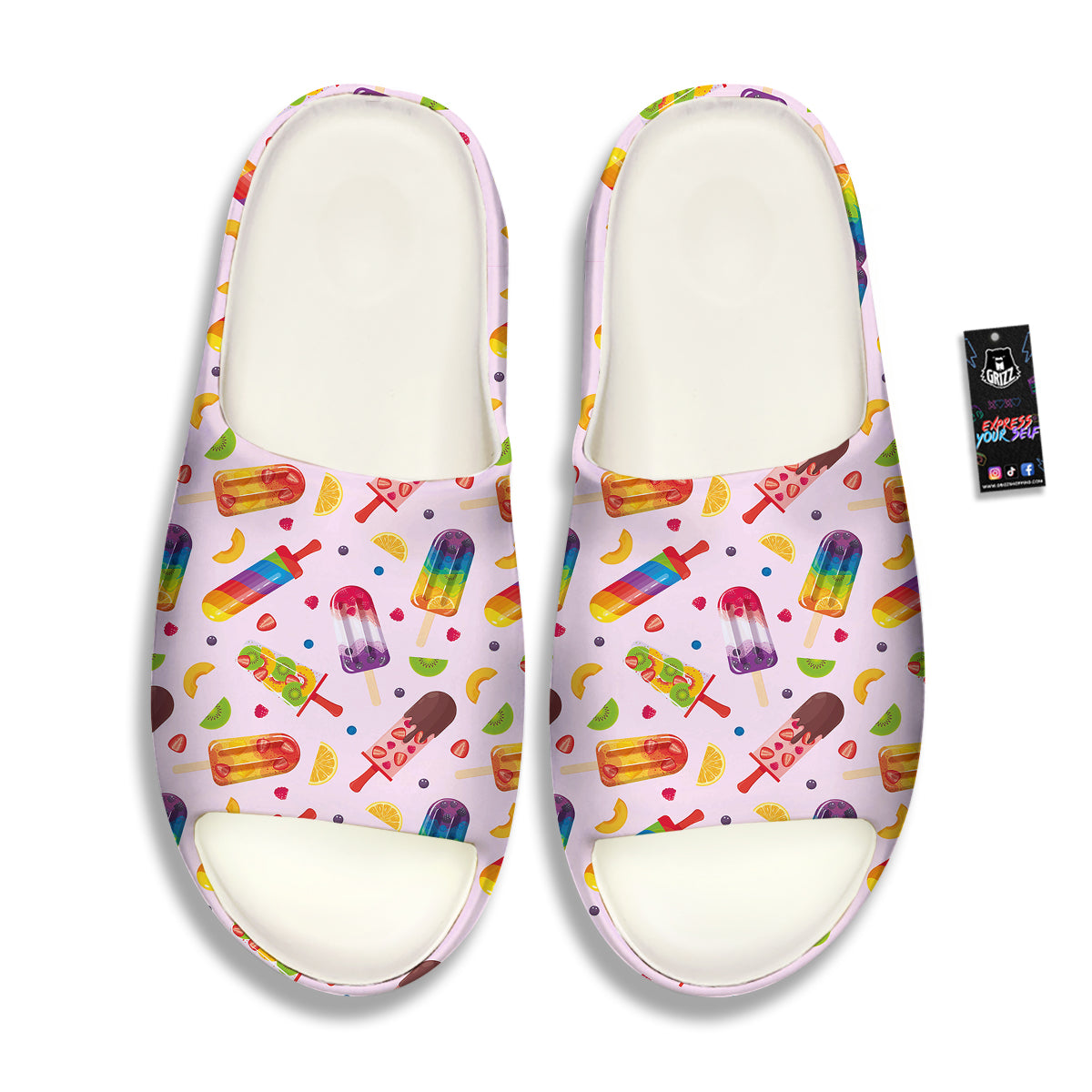 Fruity Ice Cream Print Pattern Sandals-grizzshop