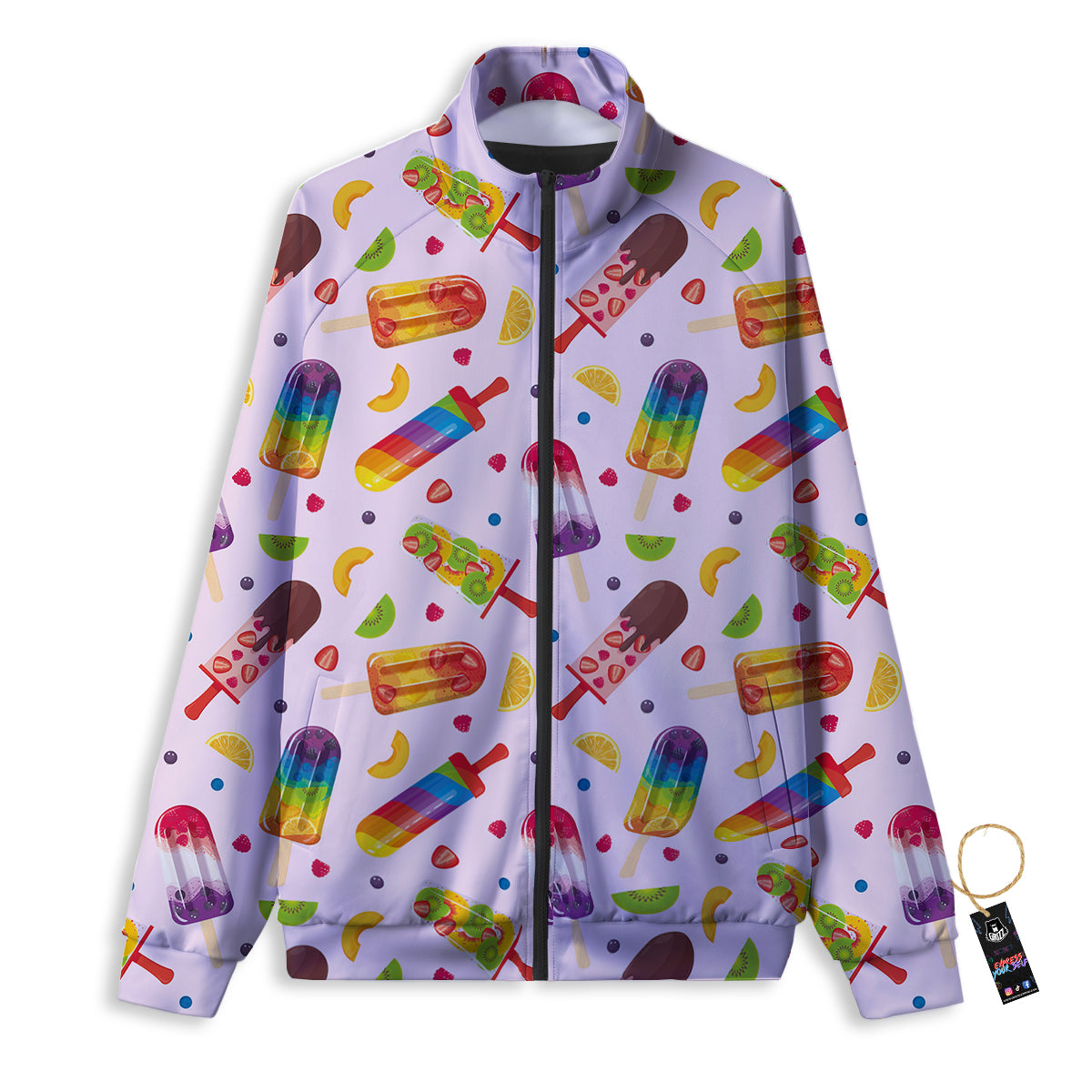 Fruity Ice Cream Print Pattern Track Jacket-grizzshop