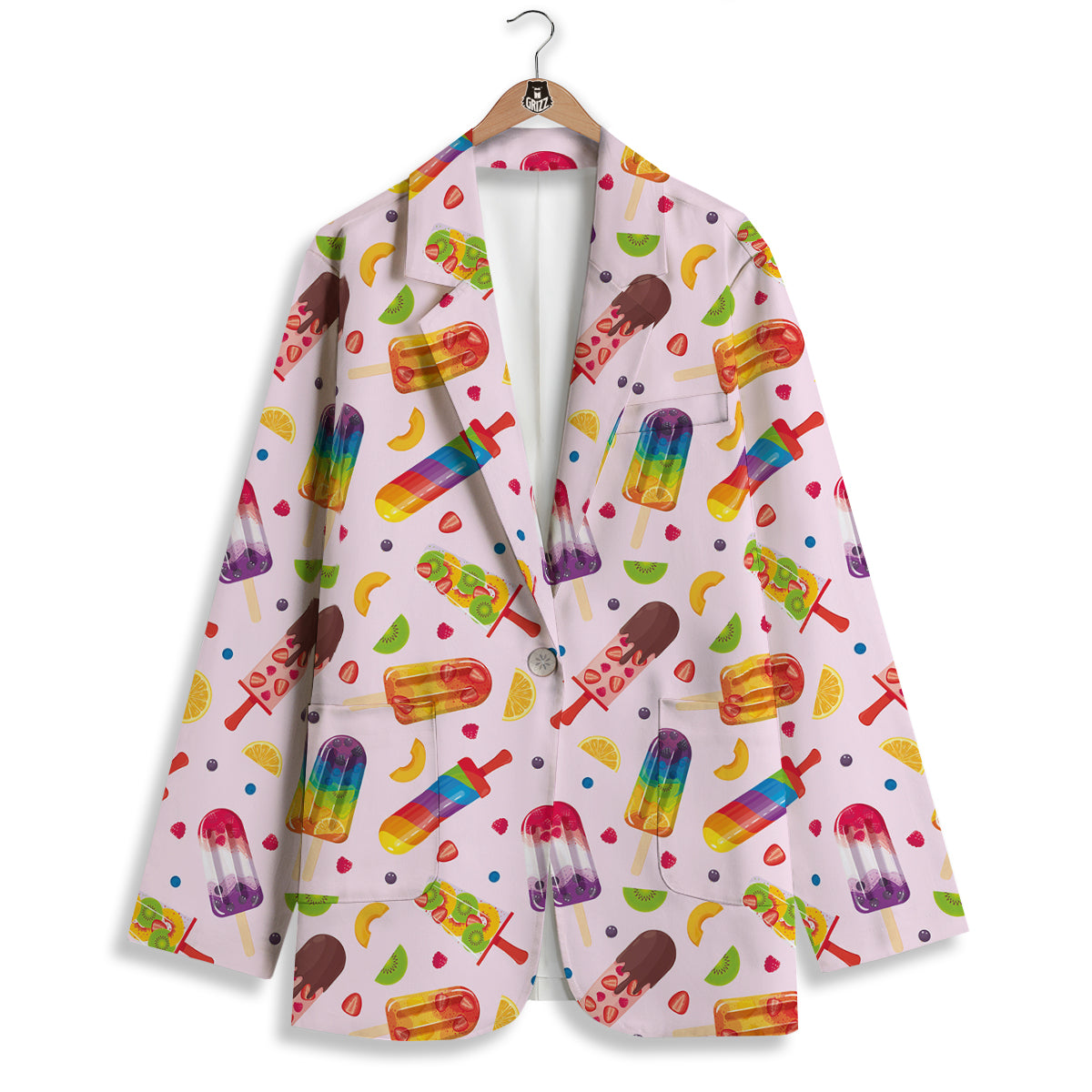 Fruity Ice Cream Print Pattern Women's Blazer-grizzshop