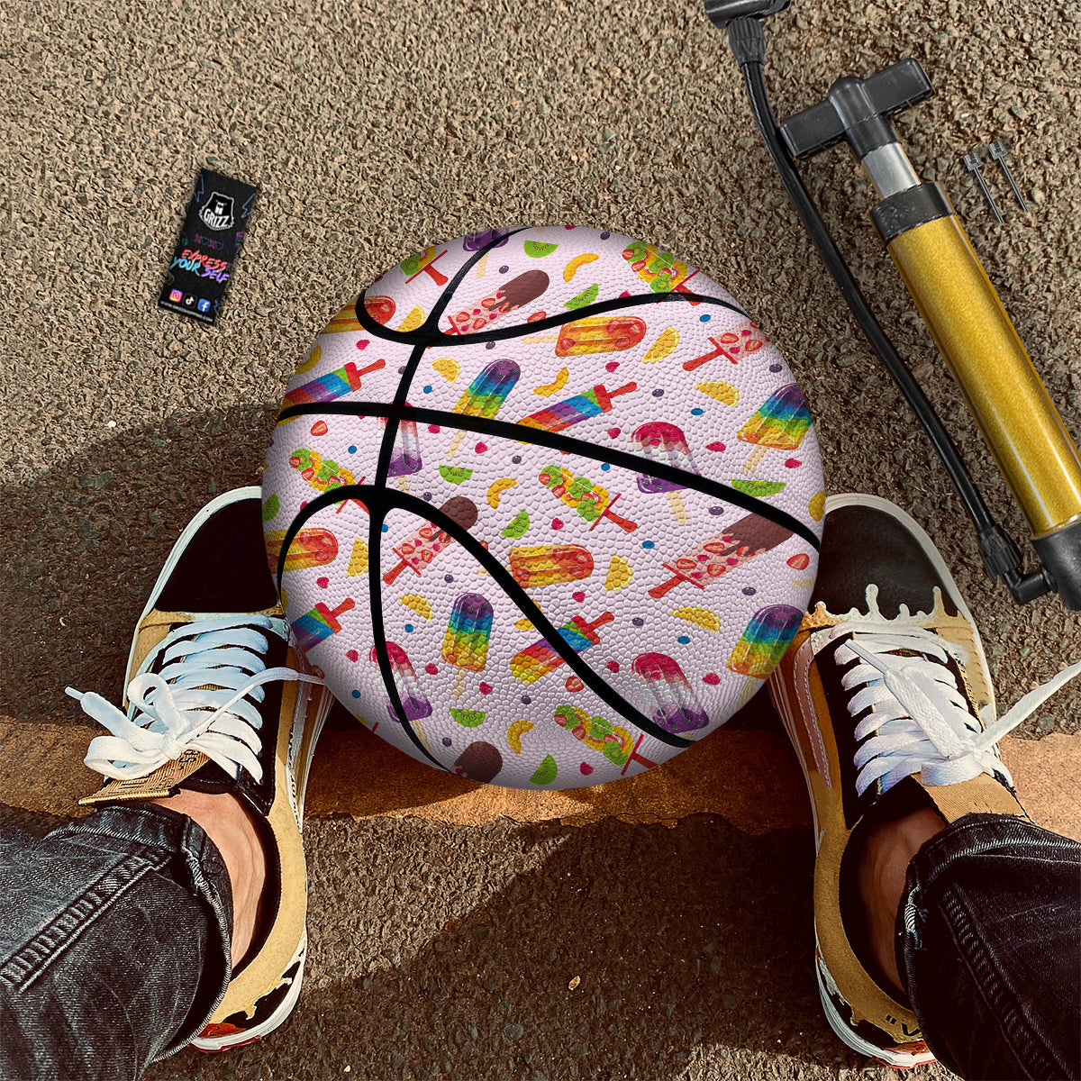 Fruity Ice Cream Print Pattern Basketball