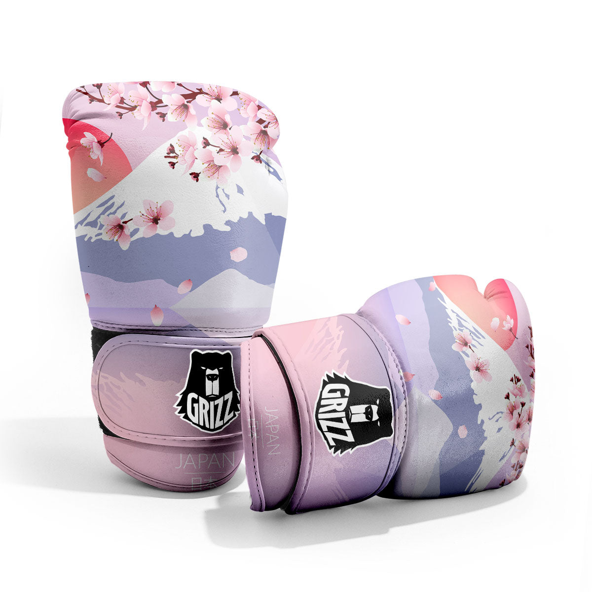 Fuji Mount And Cherry Blossom Print Pro Boxing Glove