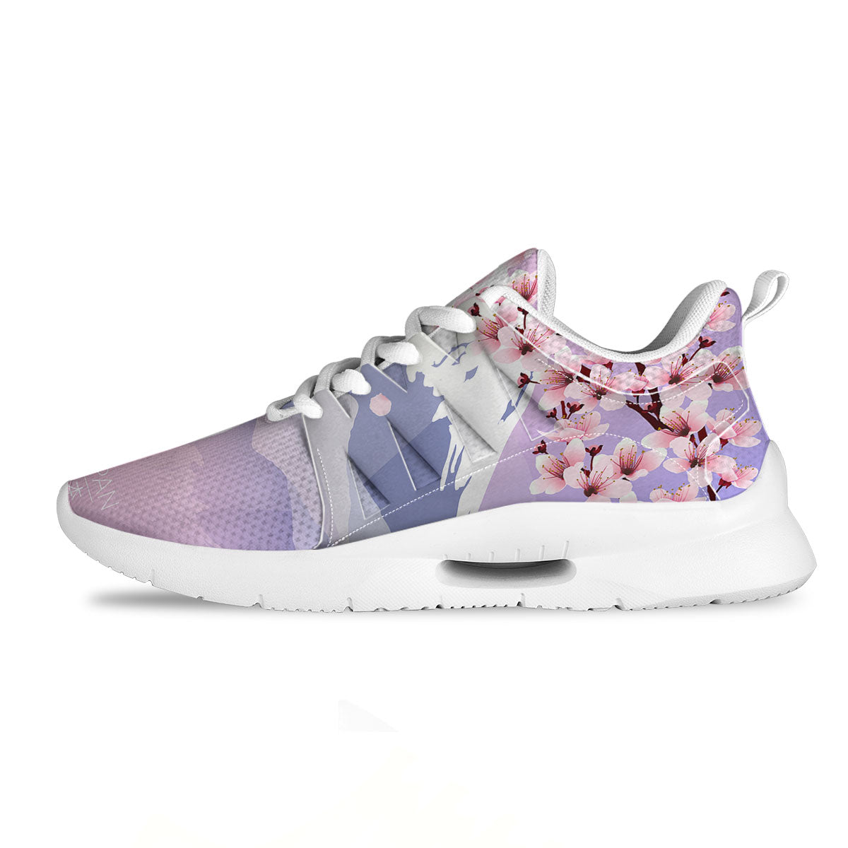 Fuji Mount And Cherry Blossom Print Tennis Shoes-grizzshop