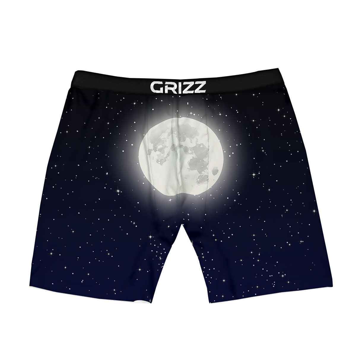 Full Moon And Night Stars Print Boxer Briefs-grizzshop
