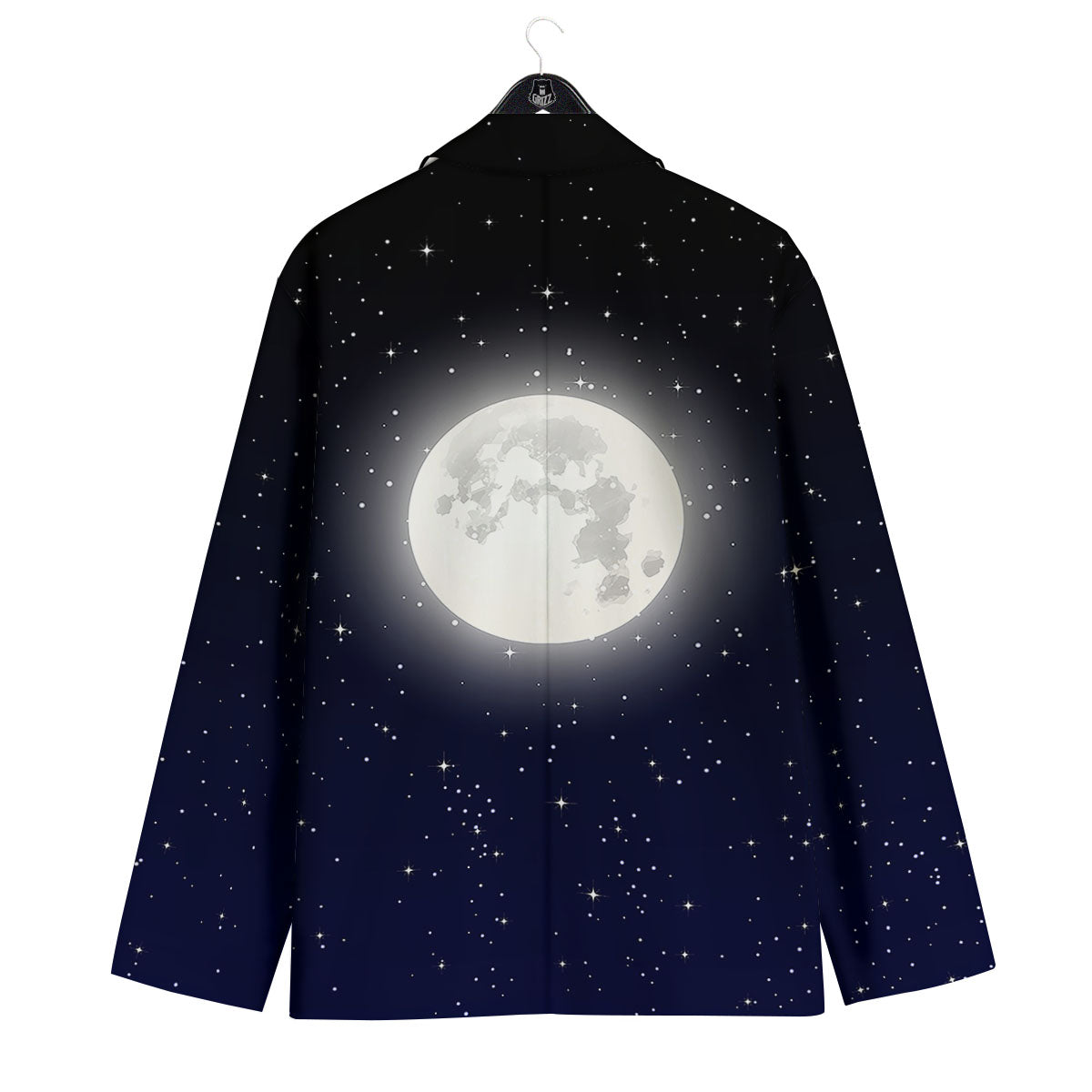 Full Moon And Night Stars Print Men's Sport Coat-grizzshop