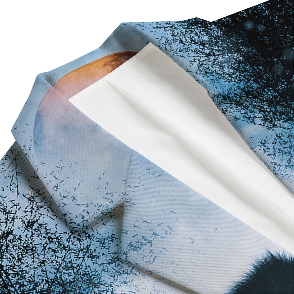 Full Moon And Wolf In The Forest Print Men's Blazer-grizzshop