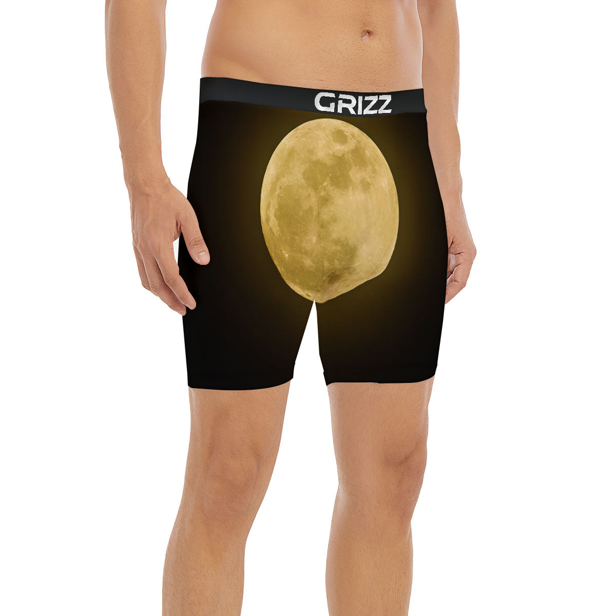 Full Moon Night Sky Print Boxer Briefs-grizzshop