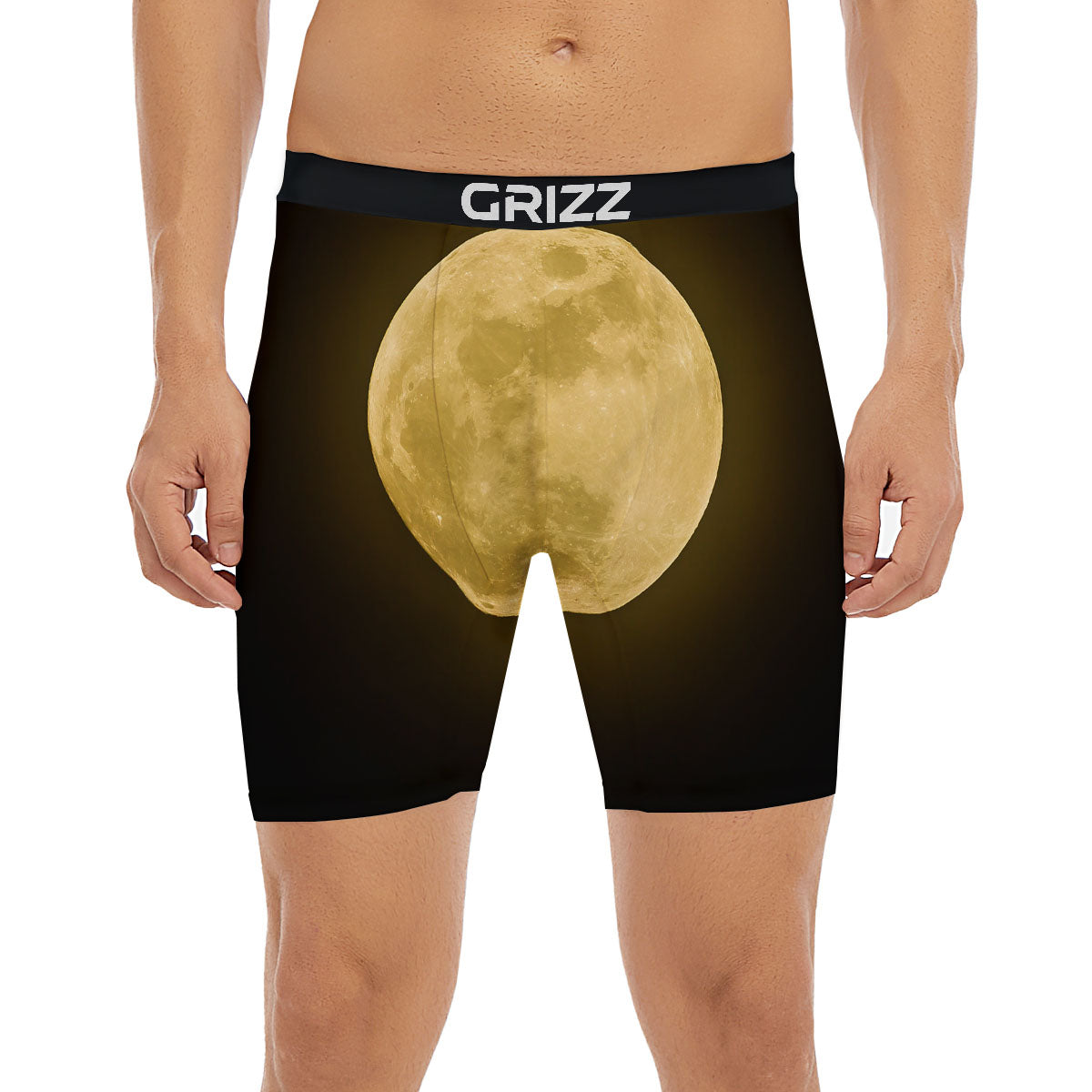 Full Moon Night Sky Print Boxer Briefs-grizzshop