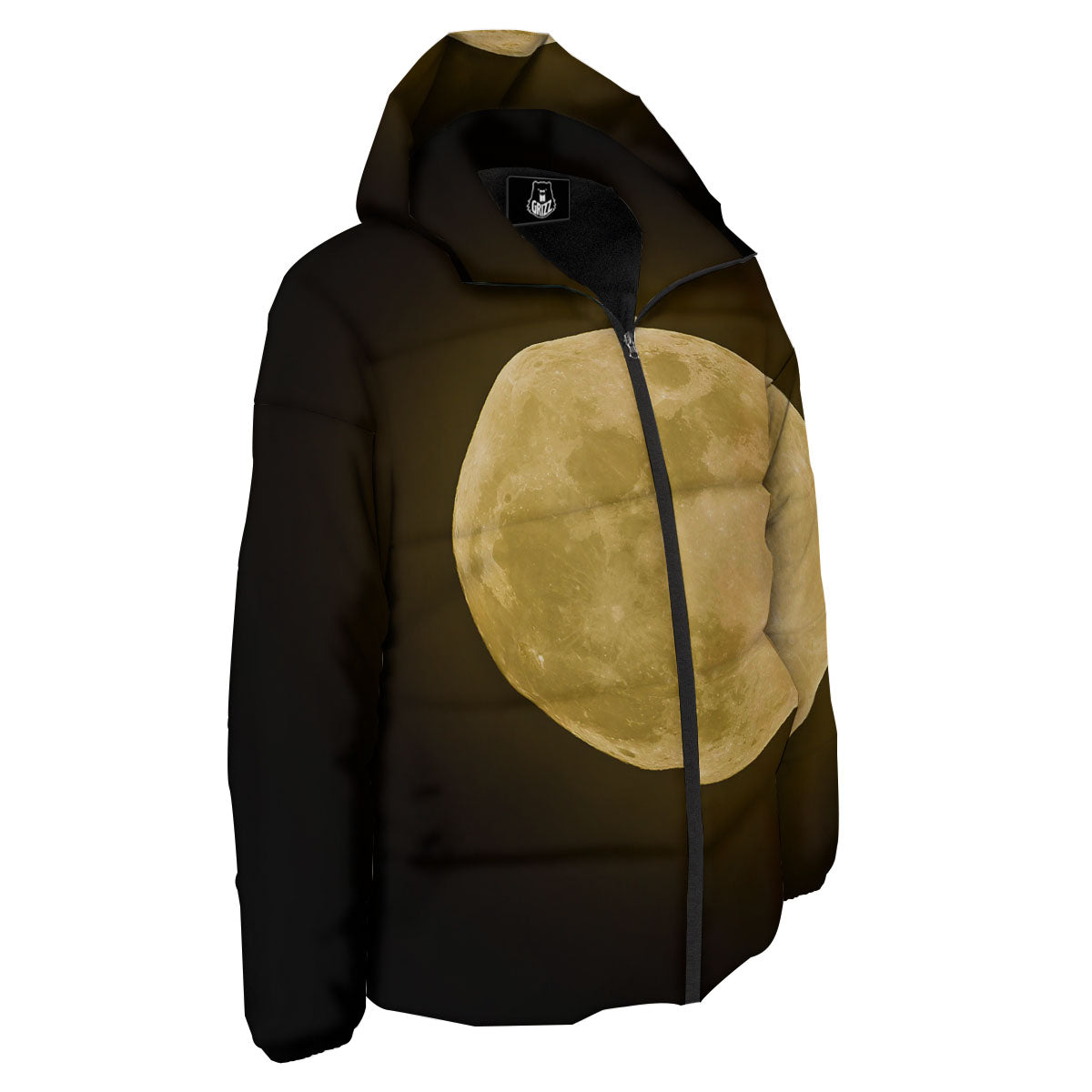 Full Moon Night Sky Print Down Jacket-grizzshop