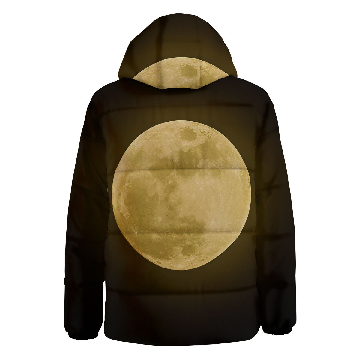 Full Moon Night Sky Print Down Jacket-grizzshop