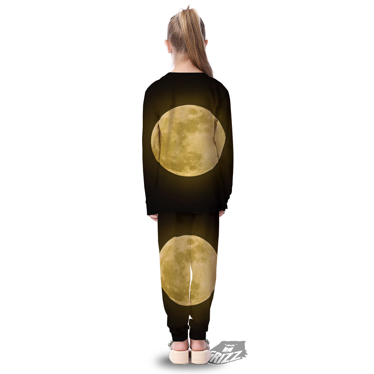 Full Moon Night Sky Print Kid's Pajamas-grizzshop