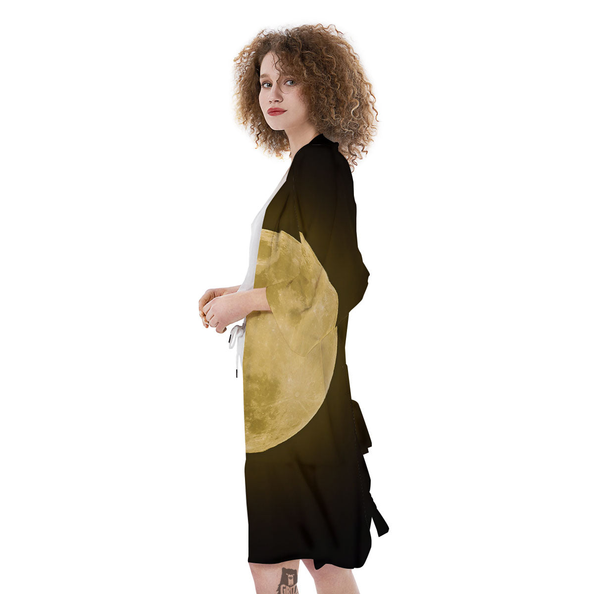 Full Moon Night Sky Print Kimono-grizzshop