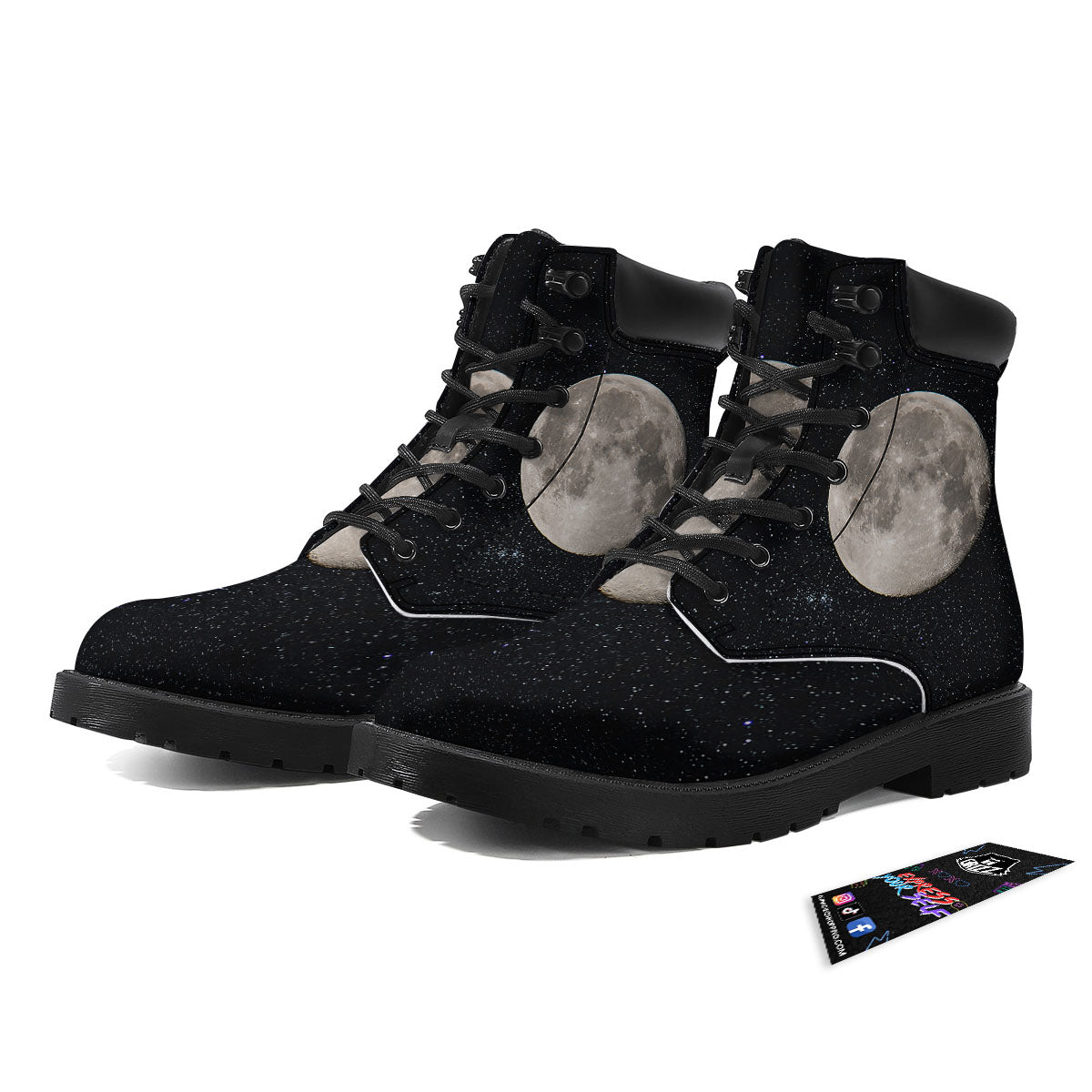 Full Moon Print Boots-grizzshop