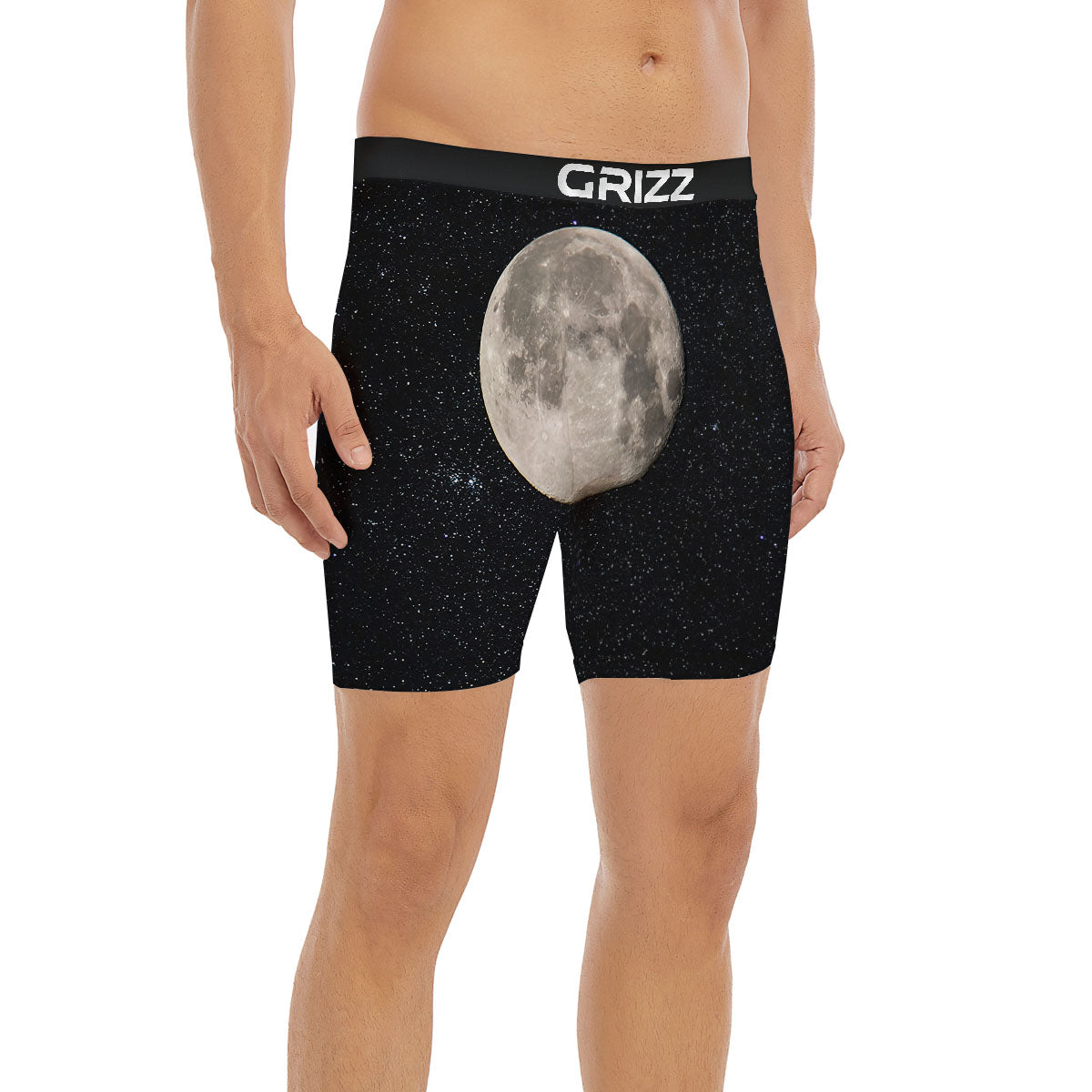 Full Moon Print Boxer Briefs-grizzshop