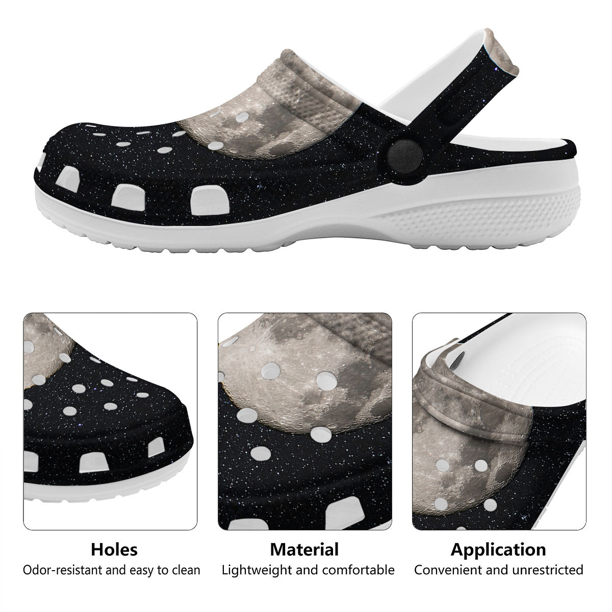 Full Moon Print Clog-grizzshop