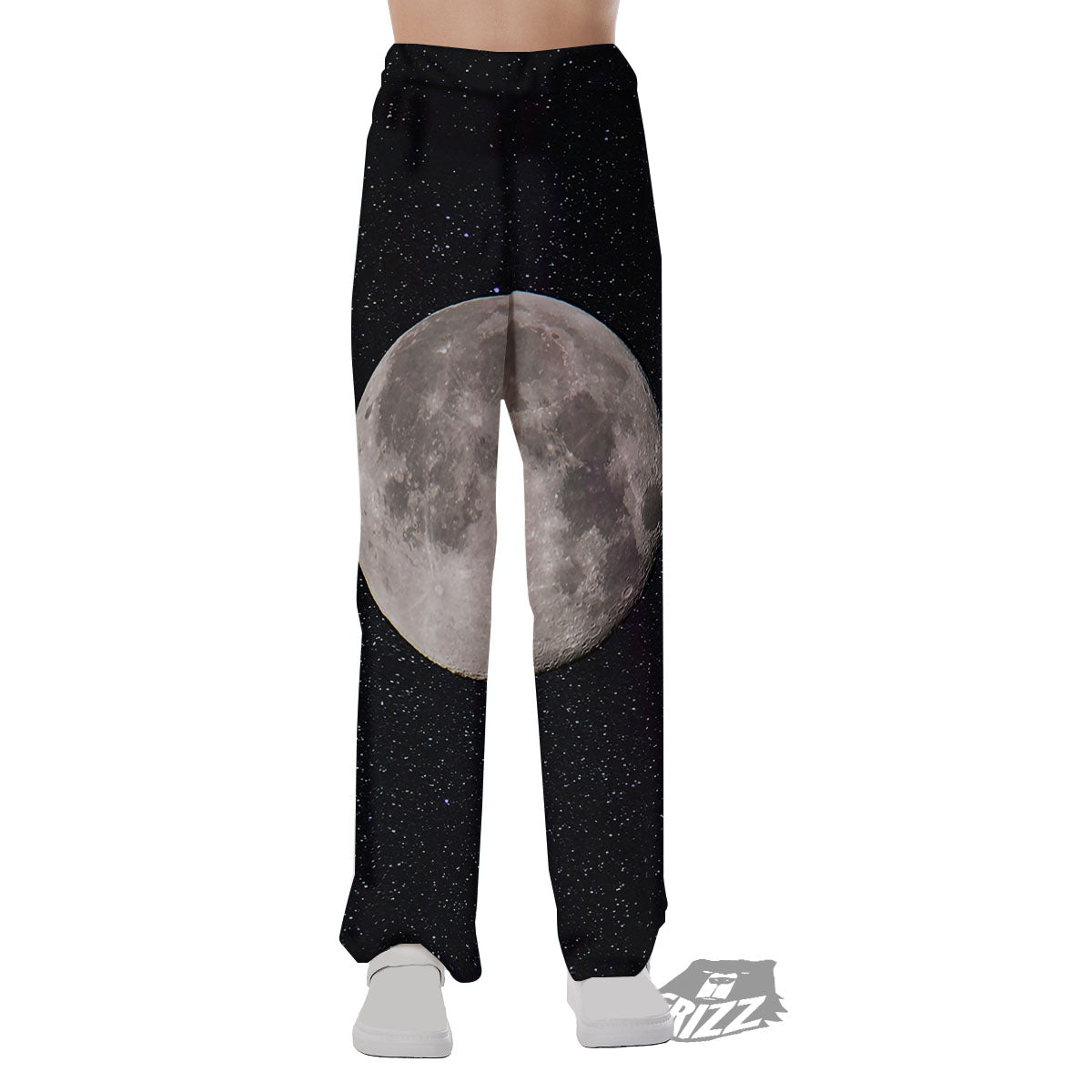 Full Moon Print Pajama Pants-grizzshop