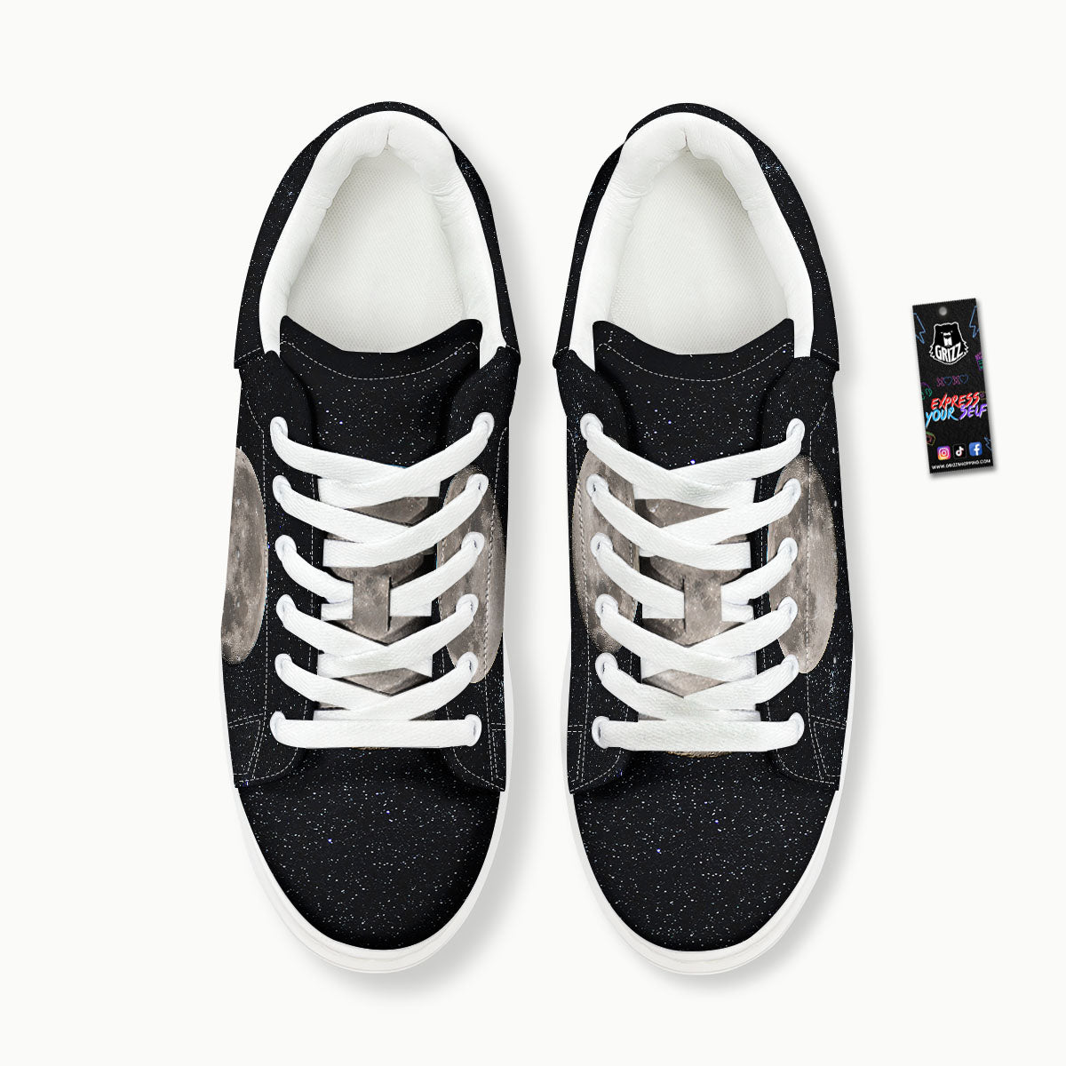 Full Moon Print Platform Shoes-grizzshop