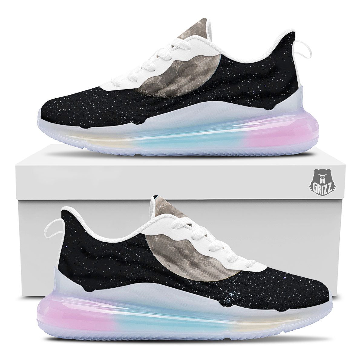 Full Moon Print Running Sneakers-grizzshop