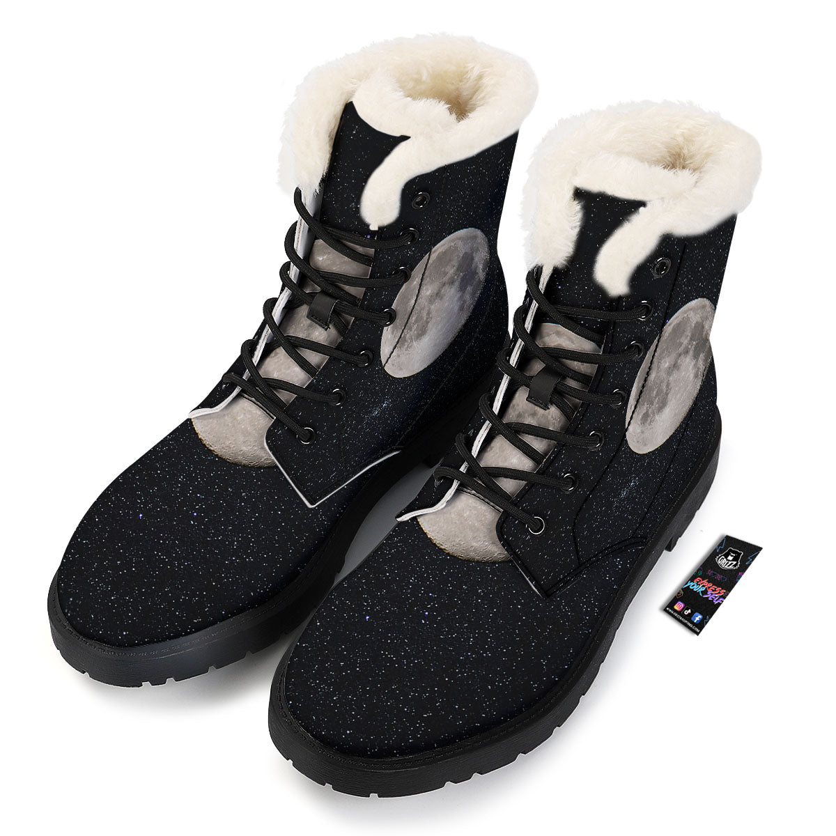 Full Moon Print Winter Boots-grizzshop