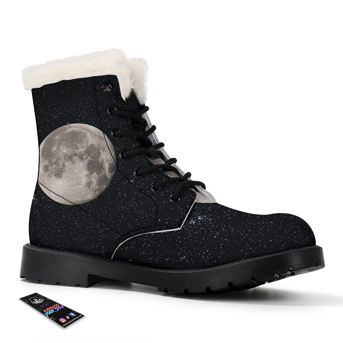 Full Moon Print Winter Boots-grizzshop