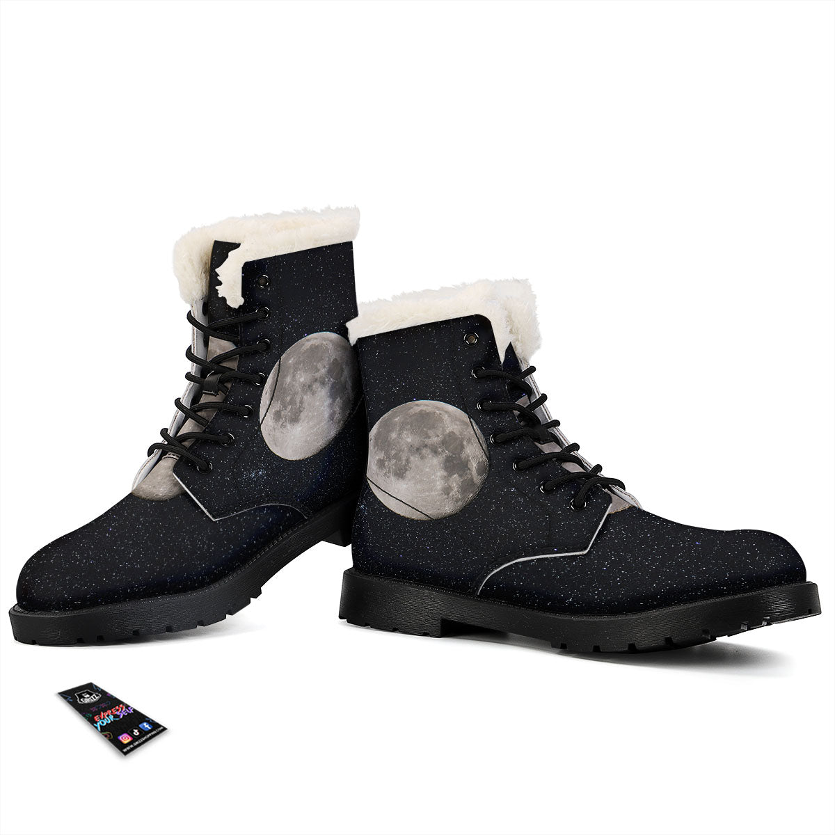 Full Moon Print Winter Boots-grizzshop