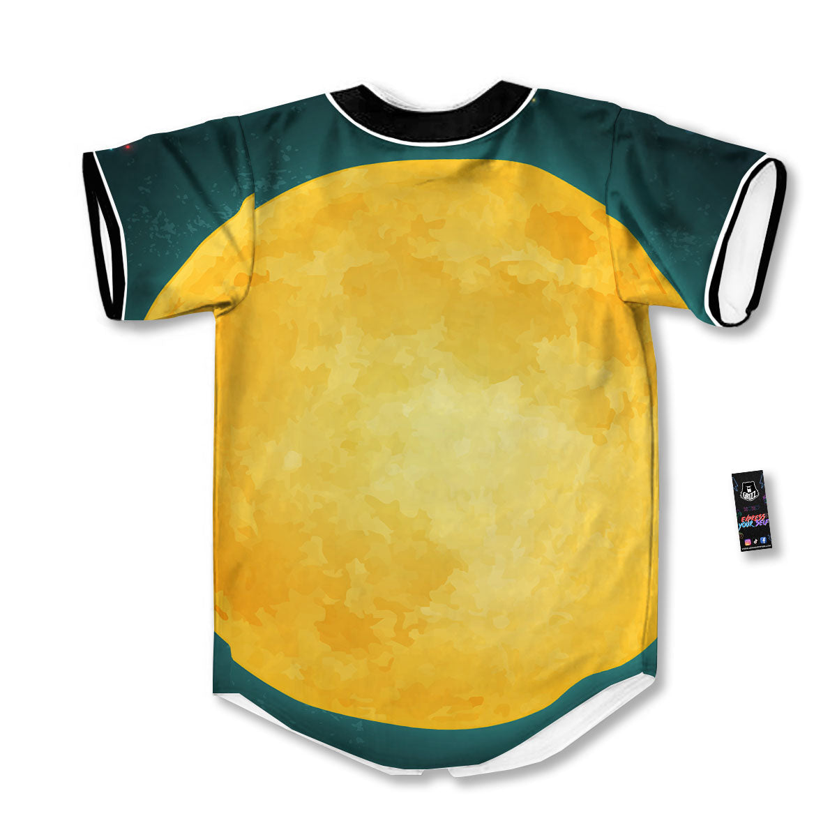 Full Moon Yellow Print Baseball Jersey-grizzshop