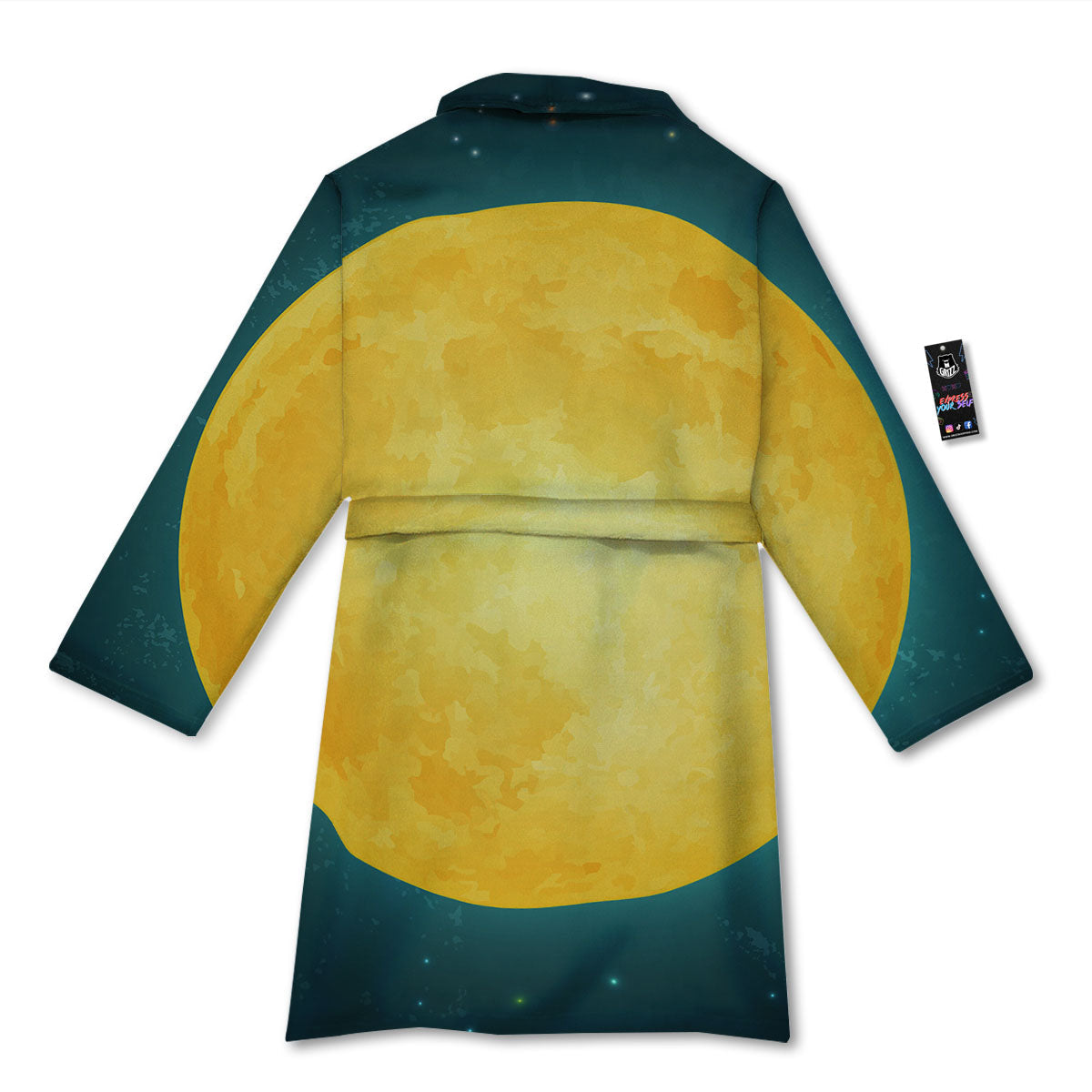 Full Moon Yellow Print Bathrobe-grizzshop