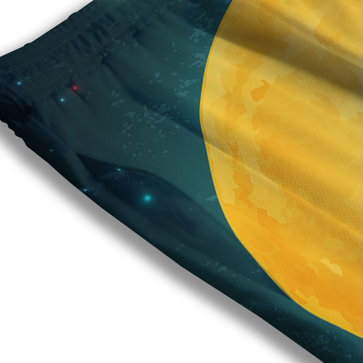 Full Moon Yellow Print Mesh Shorts
