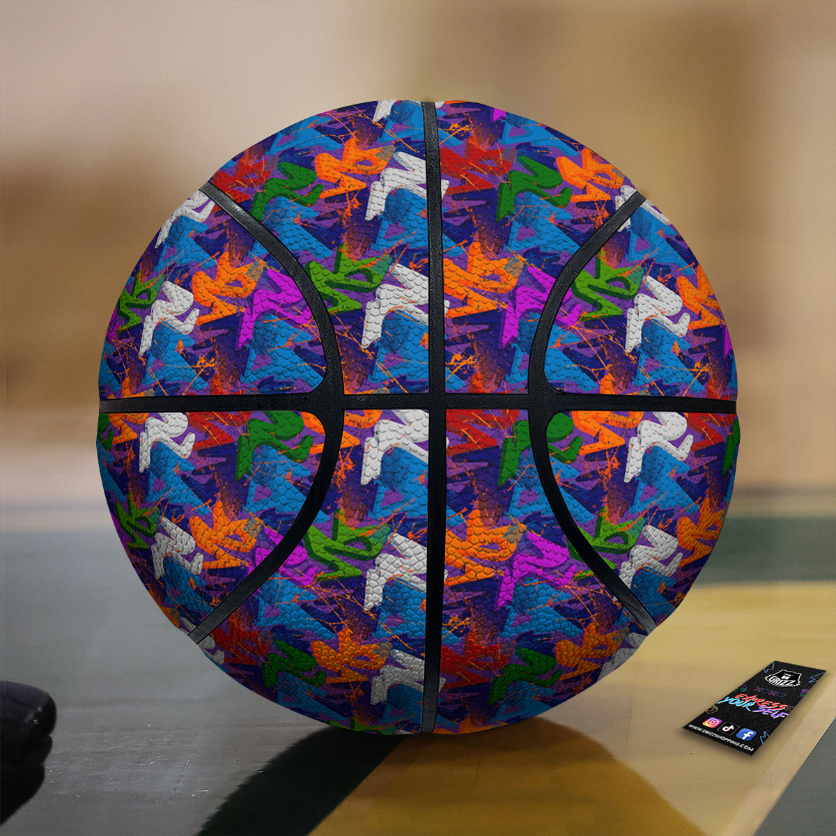 Funky Abstract Print Pattern Basketball-grizzshop