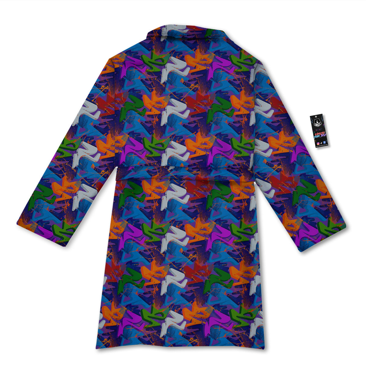 Funky Abstract Print Pattern Bathrobe-grizzshop