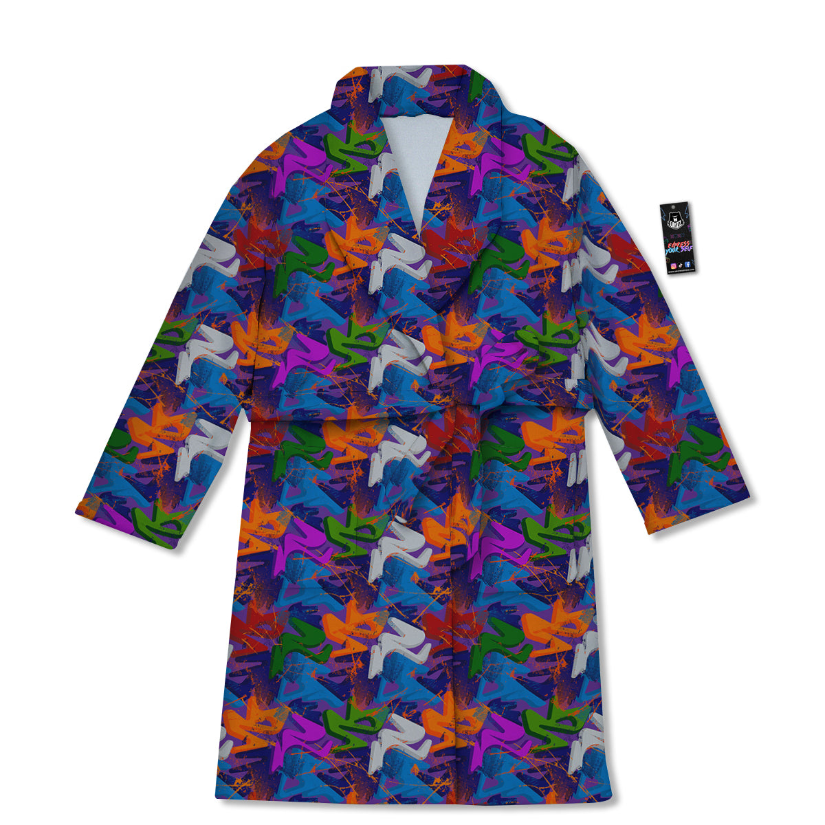 Funky Abstract Print Pattern Bathrobe-grizzshop