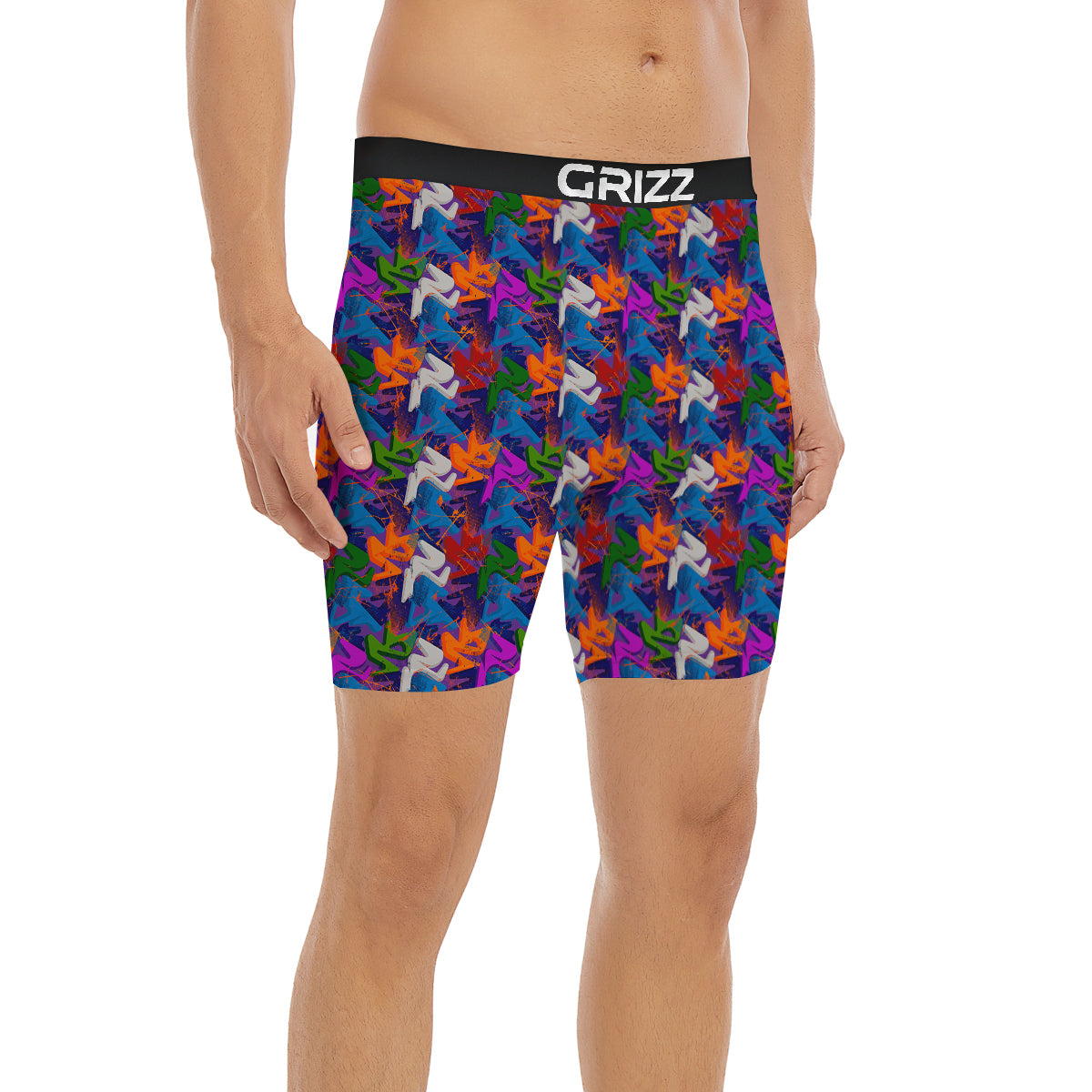Funky Abstract Print Pattern Boxer Briefs-grizzshop