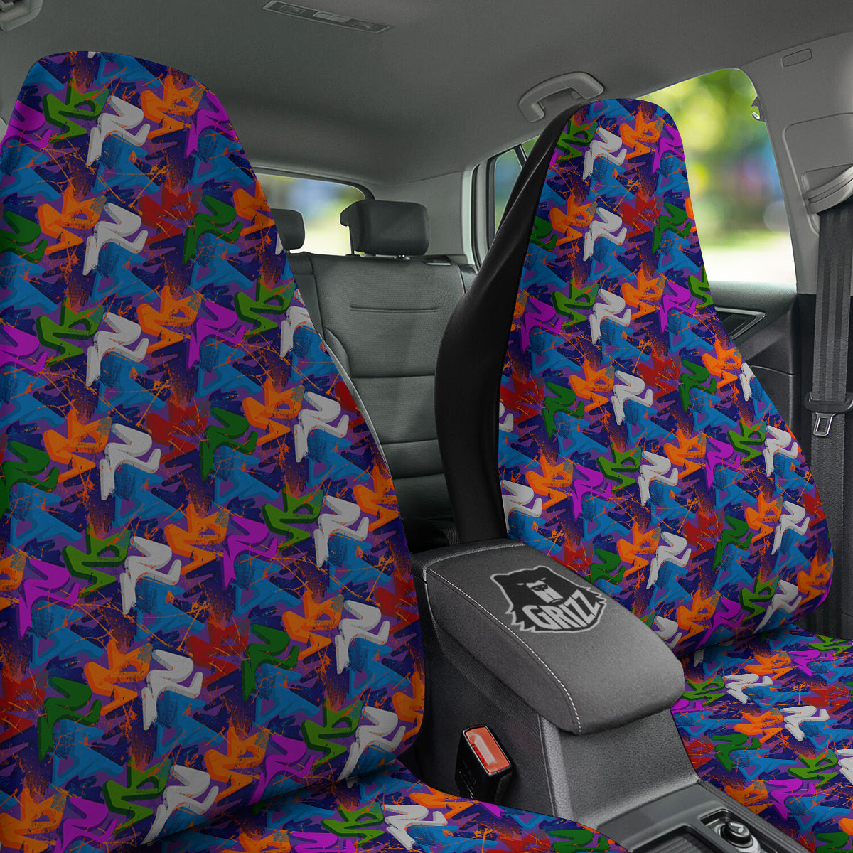 Funky Abstract Print Pattern Car Seat Covers-grizzshop