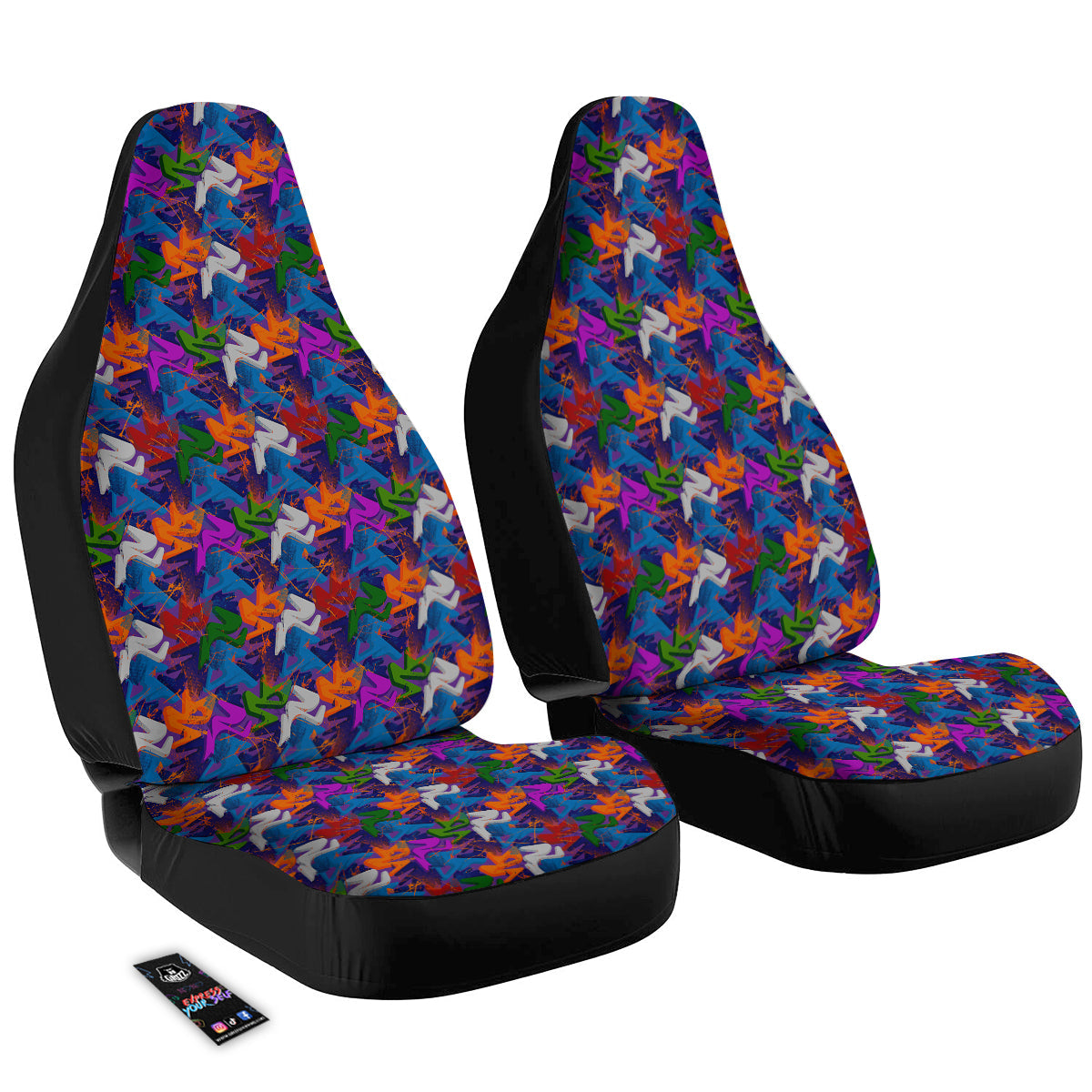 Funky Abstract Print Pattern Car Seat Covers-grizzshop