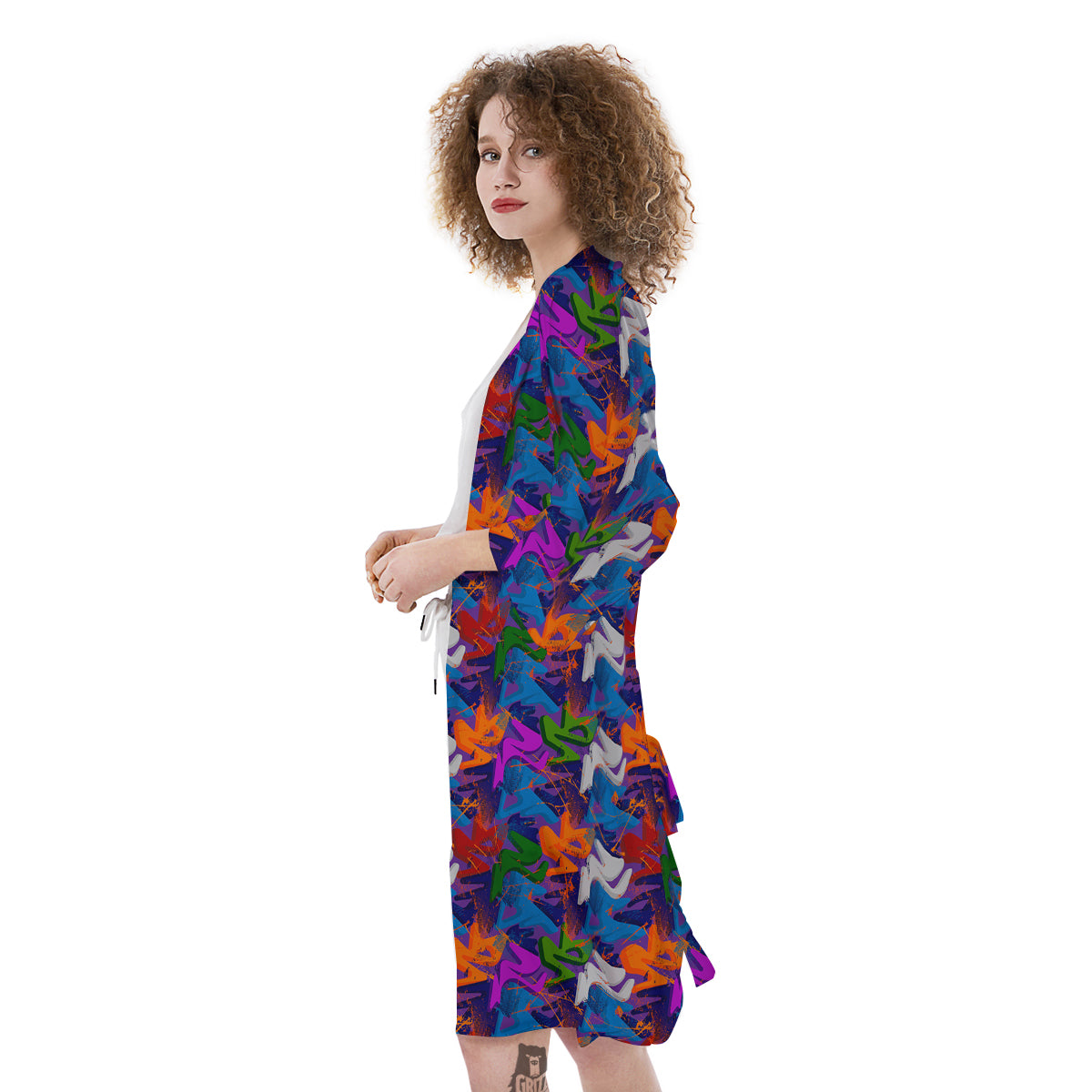 Funky Abstract Print Pattern Kimono-grizzshop