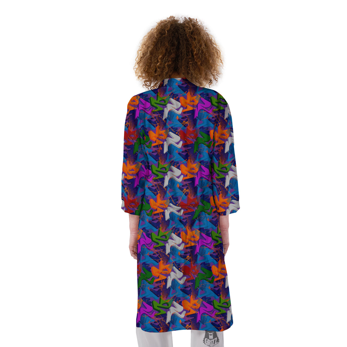 Funky Abstract Print Pattern Kimono-grizzshop