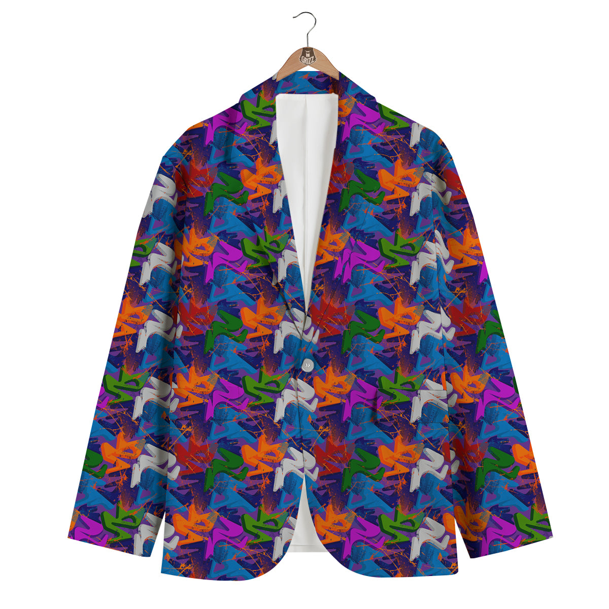Funky Abstract Print Pattern Men's Blazer-grizzshop
