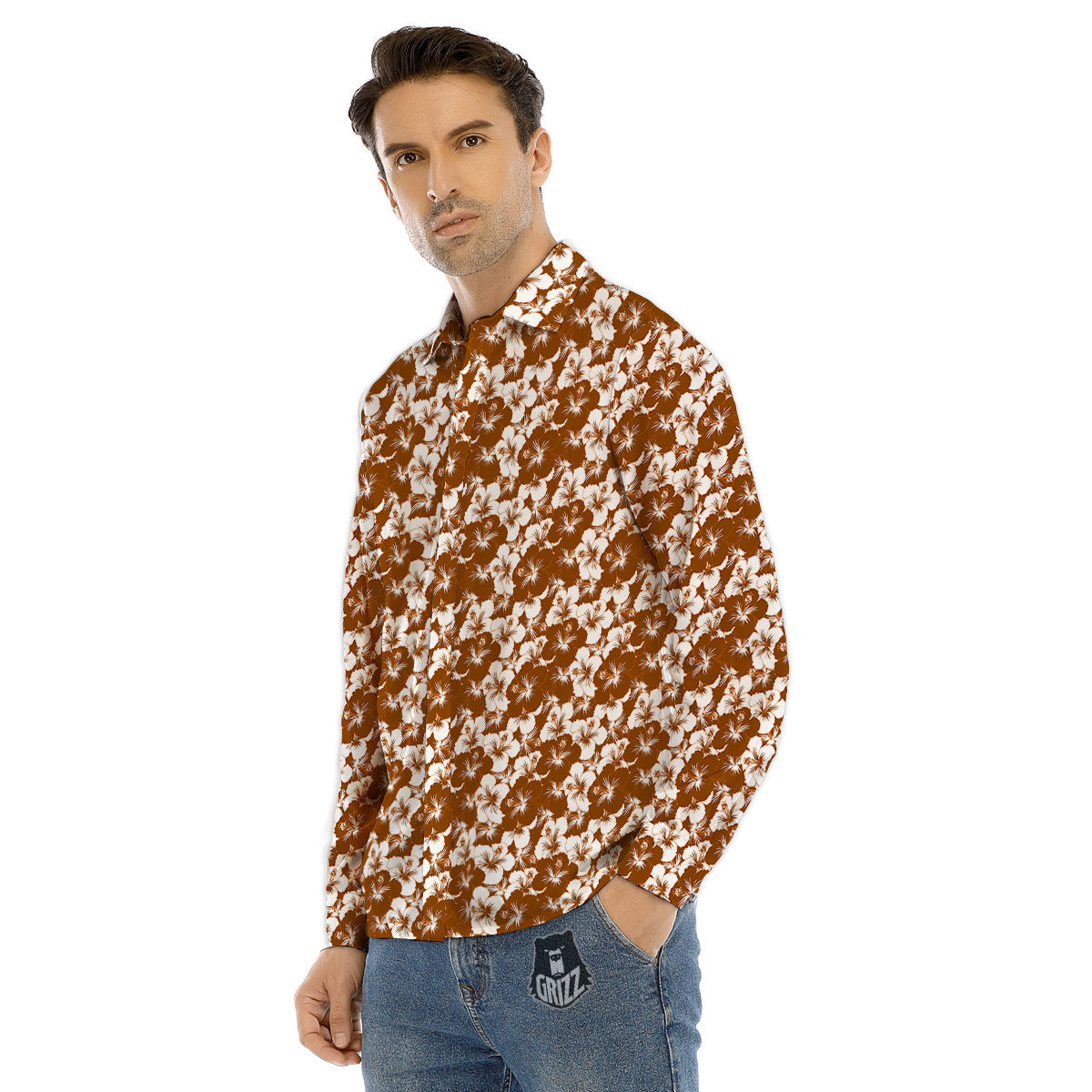 Funky Abstract Print Pattern Men's Dress Shirts-grizzshop