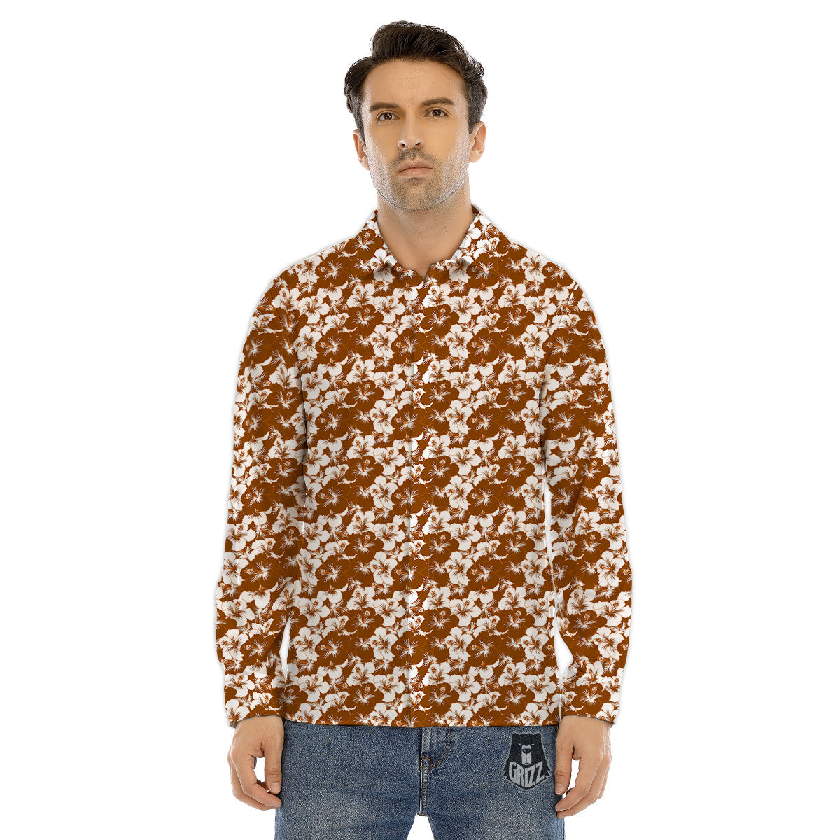 Funky Abstract Print Pattern Men's Dress Shirts-grizzshop