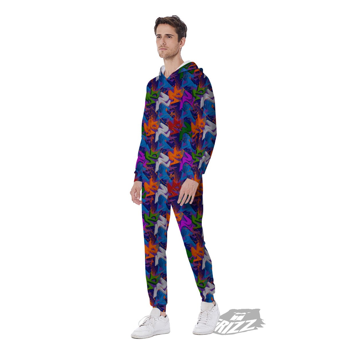 Funky Abstract Print Pattern Men's Jumpsuit-grizzshop