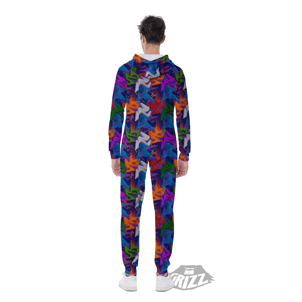 Funky Abstract Print Pattern Men's Jumpsuit-grizzshop